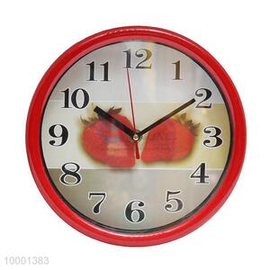 Round shape wall clock with fruit background