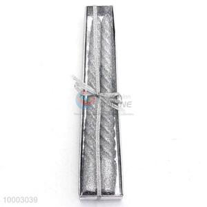 2pc Silvery Screw Thread Candles