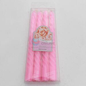 4PC pink screw thread candles