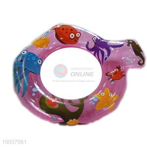 Wholesale Pink Fish Shaped PVC Plastic Inflatable Swimming Ring