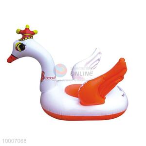Wholesale White Goose Shaped PVC Plastic Inflatable Swimming Ring