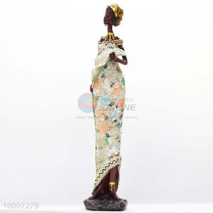 Elegant Afrian Colorful Girl Resin Ornament