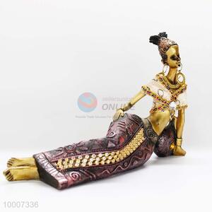 Afrian Laying Woman With Pot Resin Ornament