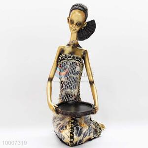 African Pot Girl Resin Decoration Ornament