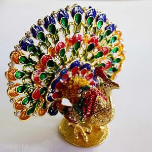 Wholesale The Peacock Spreads Its Tail Magnificent Exquisite Plated Jewel Case/Box