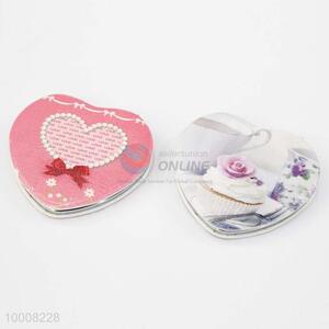 Heart Shaped Double Sides Printed <em>Cosmetic</em> Mirror