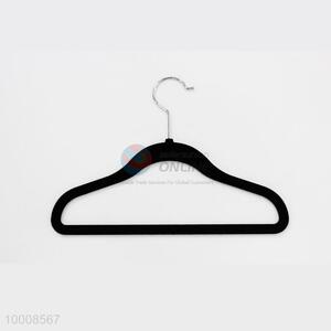 Wholesale Household Black Plastic Clothes Hanger With Flocking