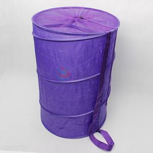 Purple large laundry basket with lid