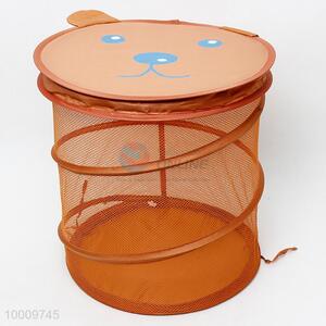 Brown mesh laundry basket