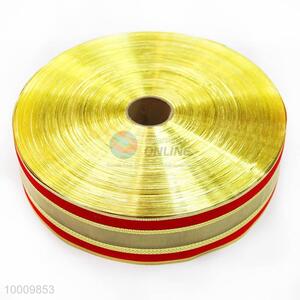 Wholesale Gold Lint Ribbon With Red Border