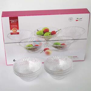Wholesale 6pcs Round Candy Glass Food Containers Fruit Dish