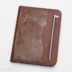 Brown luxury leather cover planner book/<em>notebook</em> with calculator