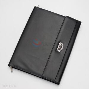 Black leather organizer <em>notebook</em> with calculator