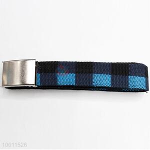 High Quality Blue Grid Plain Webbing Belts for Mens Boys