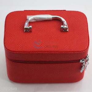 Small Size Solid Red Portable <em>Women</em> Makeup Storage Cosmetic Bags