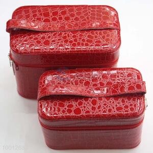 High Quality Red Animal Skin Pattern Women <em>Cosmetic</em> Box Travel Storage