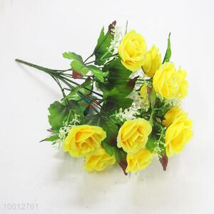 Wholesale Yellow Rose Artificial Flower For Decoration