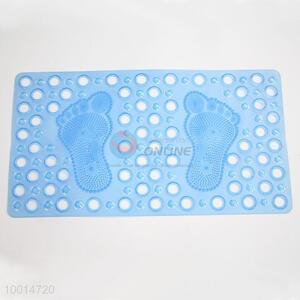 New Arrival Hot Sale 100% PVC Washroom Anti-Slide  Mat with Blue Feet Pattern