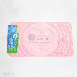 New Arrival Hot Sale 100% PVC Washroom Anti-Slide  Mat with Pink Heart Pattern