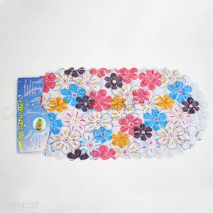 New Arrival Hot Sale 100% PVC Colourful Flower  Washroom Anti-Slide Mat
