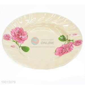 Wholesale Hot Product Round Flower Pattern Melamine <em>Plate</em>