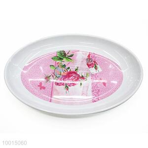 Wholesale Kitchenware Round Melamine <em>Plate</em> with Rose Pattern