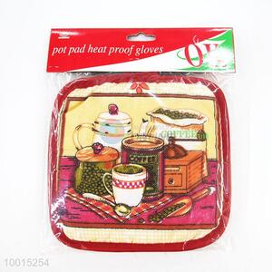 Wholesale Houseware Polyester Insulation Mat/Pot Holder with Red Border