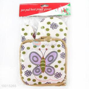 Wholesale Butterfly Insulation Mat/Pot and Microwave Oven Glove Set