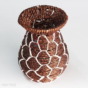 Beautiful Brown Paper Flower Vase  For Home Decoration