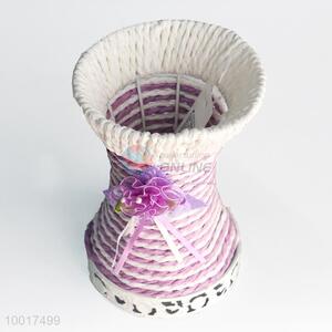Durable Purple Paper Flower Vase  For Home Decoration