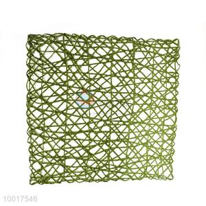 Durable Fashion Wicker Woven Green Square Table Mat