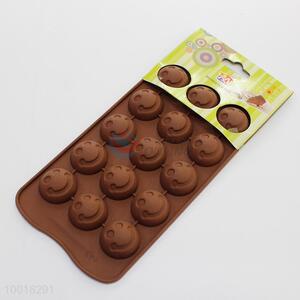 Hot sale 15-grid smile face ice cube tray/chocolate mould