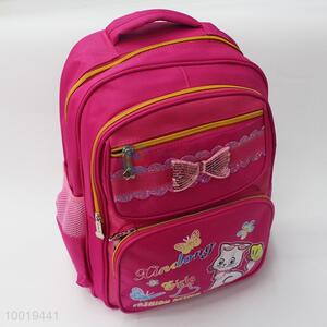 Hot sale pink student backpack for girls