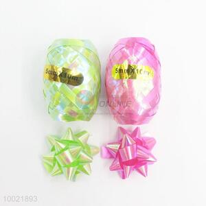 Hot Sale Holiday Gift PET/PP Rainbow Pull Flower Ribbon 4 Ribbons and 2 Eggs