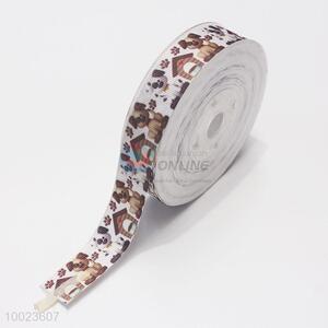 New Arrival Hot Sale High Quality 2.2CM Brown Dogs Pattern Print Ribbon