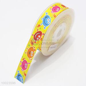 New Arrival Hot Sale High Quality 2.5CM Yellow Cartoon Pattern Ribbon