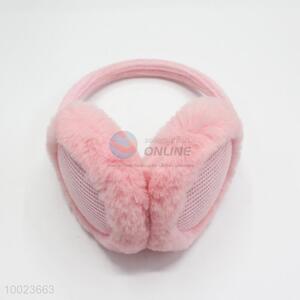 Fashion pink warm plush knitted <em>earmuff</em>
