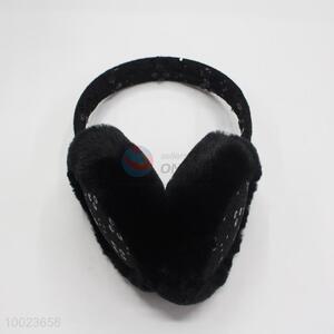 New design winter warm black paillette <em>earmuff</em> for ladies