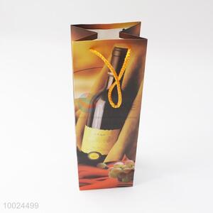 Good quality paper wine bag printed with wine glass