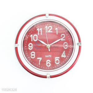 Red&White Round Plastic Wall Clock