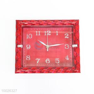 Red Square Plastic Wall Clock