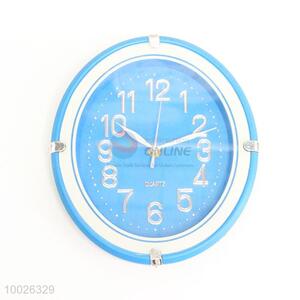 Blue&White Round Plastic Wall Clock
