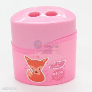 Low price double holes pink plastic <em>pencil</em> <em>sharpener</em>