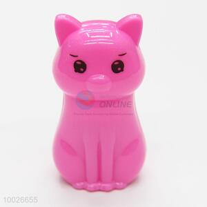 Hot pink cat shaped cartoon animal <em>pencil</em> <em>sharpener</em>