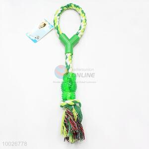 Green high quality pet weaving rope toy
