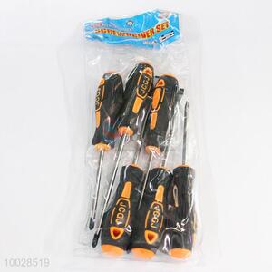 Utility Screw Driver Suit with Black and Orange Handle, Two Types: Normal and Cross