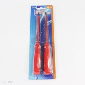 2PCS Screw Driver Suit with Red Hanlde, Two Types: Normal and Cross