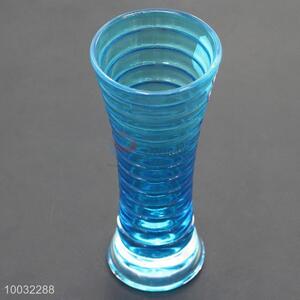 Blue Trumpet Shape Crystal Vase