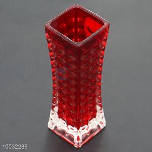 Red Trumpet Shape Crystal Vase
