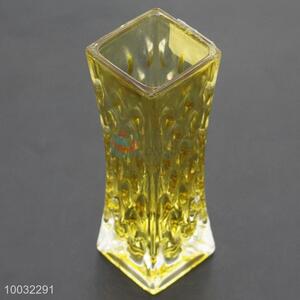Yellow And Transparent Decorative Crystal Vase